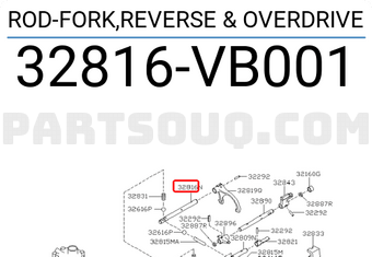 Nissan 32816VB001 ROD-FORK,REVERSE & OVERDRIVE