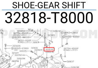 Nissan 32818T8000 SHOE-GEAR SHIFT