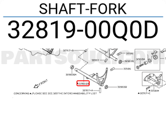 Nissan 3281900Q0D SHAFT-FORK