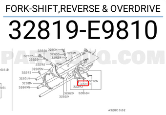 Nissan 32819E9810 FORK-SHIFT,REVERSE & OVERDRIVE