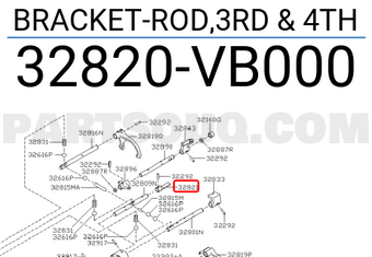 Nissan 32820VB000 BRACKET-ROD,3RD & 4TH