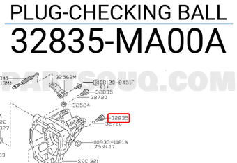 Nissan 32835MA00A PLUG-CHECKING BALL