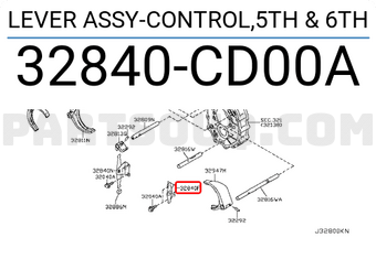 Nissan 32840CD00A LEVER ASSY-CONTROL,5TH & 6TH