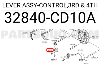 Nissan 32840CD10A LEVER ASSY-CONTROL,3RD & 4TH