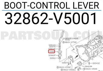 Nissan 32862V5001 BOOT-CONTROL LEVER