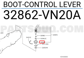 Nissan 32862VN20A BOOT-CONTROL LEVER