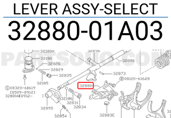 Nissan 3288001A03 LEVER ASSY-SELECT