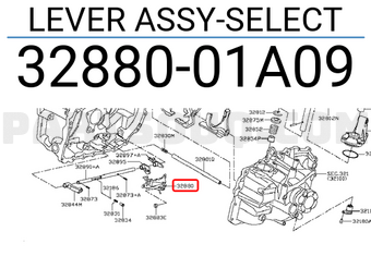 Nissan 3288001A09 LEVER ASSY-SELECT