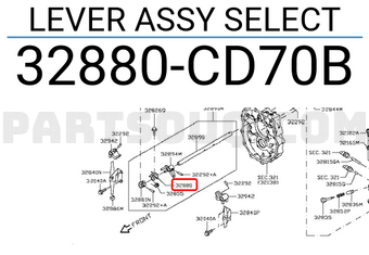 Nissan 32880CD70B LEVER ASSY SELECT