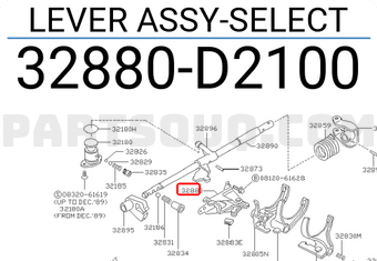 Nissan 32880D2100 LEVER ASSY-SELECT