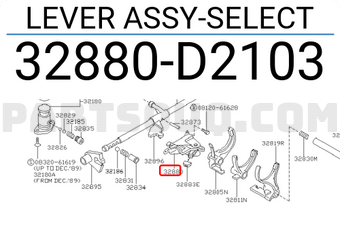 Nissan 32880D2103 LEVER ASSY-SELECT