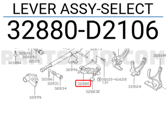 Nissan 32880D2106 LEVER ASSY-SELECT