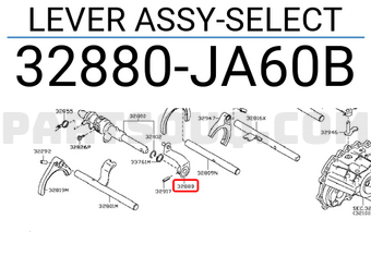 Nissan 32880JA60B LEVER ASSY-SELECT