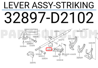 Nissan 32897D2102 LEVER ASSY-STRIKING
