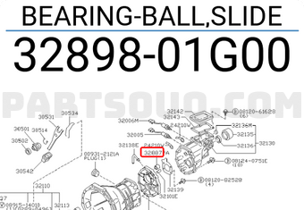 Nissan 3289801G00 BEARING-BALL,SLIDE