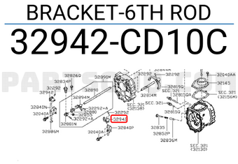 Nissan 32942CD10C BRACKET-6TH ROD