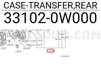 Nissan 331020W000 CASE-TRANSFER,REAR