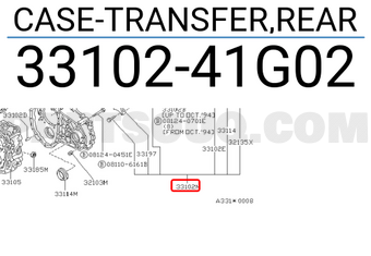 Nissan 3310241G02 CASE-TRANSFER,REAR