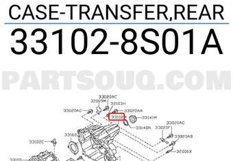 Nissan 331028S01A CASE-TRANSFER,REAR