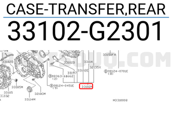 Nissan 33102G2301 CASE-TRANSFER,REAR