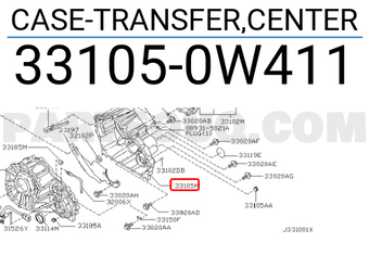 Nissan 331050W411 CASE-TRANSFER,CENTER