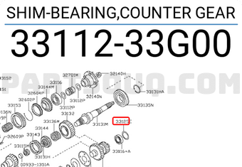 Nissan 3311233G00 SHIM-BEARING,COUNTER GEAR