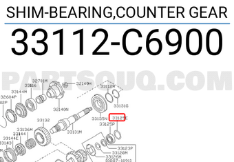 Nissan 33112C6900 SHIM-BEARING,COUNTER GEAR