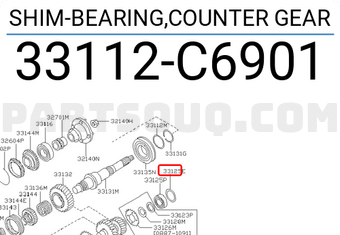 Nissan 33112C6901 SHIM-BEARING,COUNTER GEAR