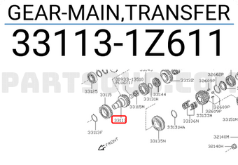 Nissan 331131Z611 GEAR-MAIN,TRANSFER