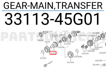 Nissan 3311345G01 GEAR-MAIN,TRANSFER