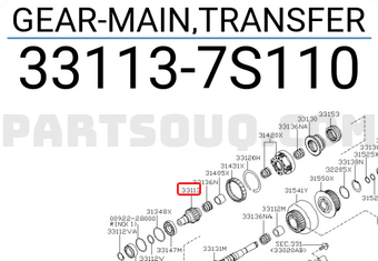 Nissan 331137S110 GEAR-MAIN,TRANSFER