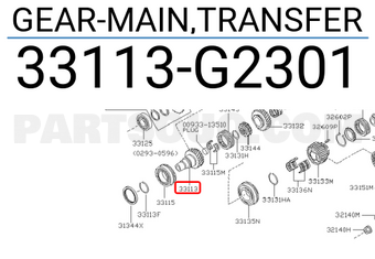 Nissan 33113G2301 GEAR-MAIN,TRANSFER