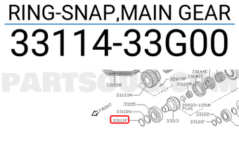 Nissan 3311433G00 RING-SNAP,MAIN GEAR