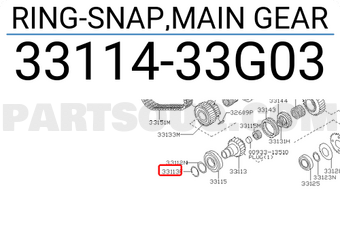 Nissan 3311433G03 RING-SNAP,MAIN GEAR