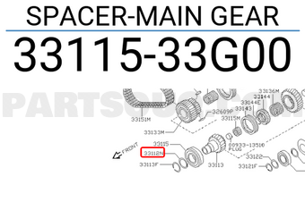 Nissan 3311533G00 SPACER-MAIN GEAR