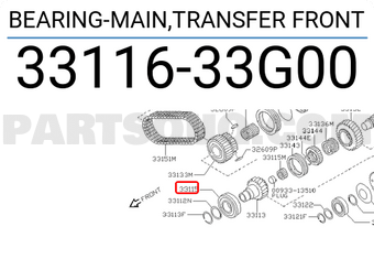 Nissan 3311633G00 BEARING-MAIN,TRANSFER FRONT