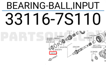 Nissan 331167S110 BEARING-BALL,INPUT