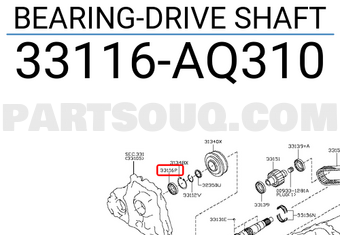 Nissan 33116AQ310 BEARING-DRIVE SHAFT