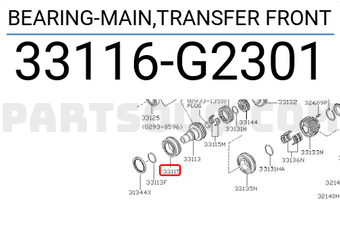 Nissan 33116G2301 BEARING-MAIN,TRANSFER FRONT