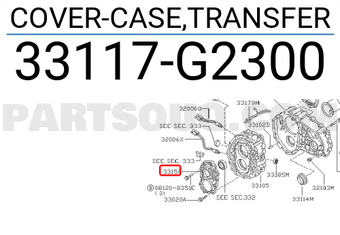 Nissan 33117G2300 COVER-CASE,TRANSFER