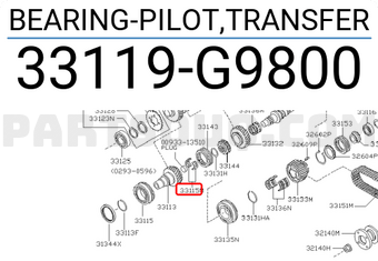Nissan 33119G9800 BEARING-PILOT,TRANSFER