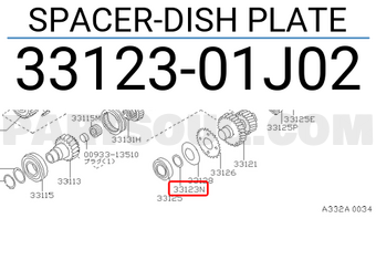 Nissan 3312301J02 SPACER-DISH PLATE