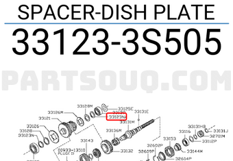 Nissan 331233S505 SPACER-DISH PLATE