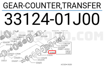 Nissan 3312401J00 GEAR-COUNTER,TRANSFER