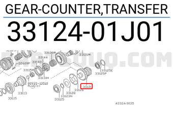 Nissan 3312401J01 GEAR-COUNTER,TRANSFER