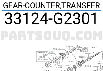 Nissan 33124G2301 GEAR-COUNTER,TRANSFER