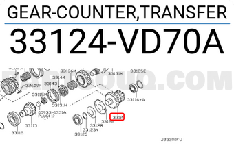 Nissan 33124VD70A GEAR-COUNTER,TRANSFER