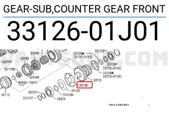 Nissan 3312601J01 GEAR-SUB,COUNTER GEAR FRONT