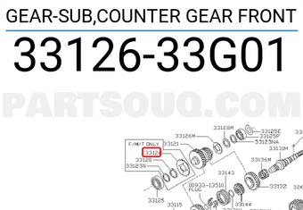 Nissan 3312633G01 GEAR-SUB,COUNTER GEAR FRONT
