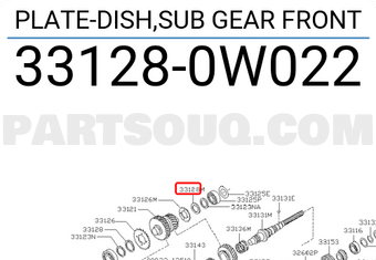 Nissan 331280W022 PLATE-DISH,SUB GEAR FRONT